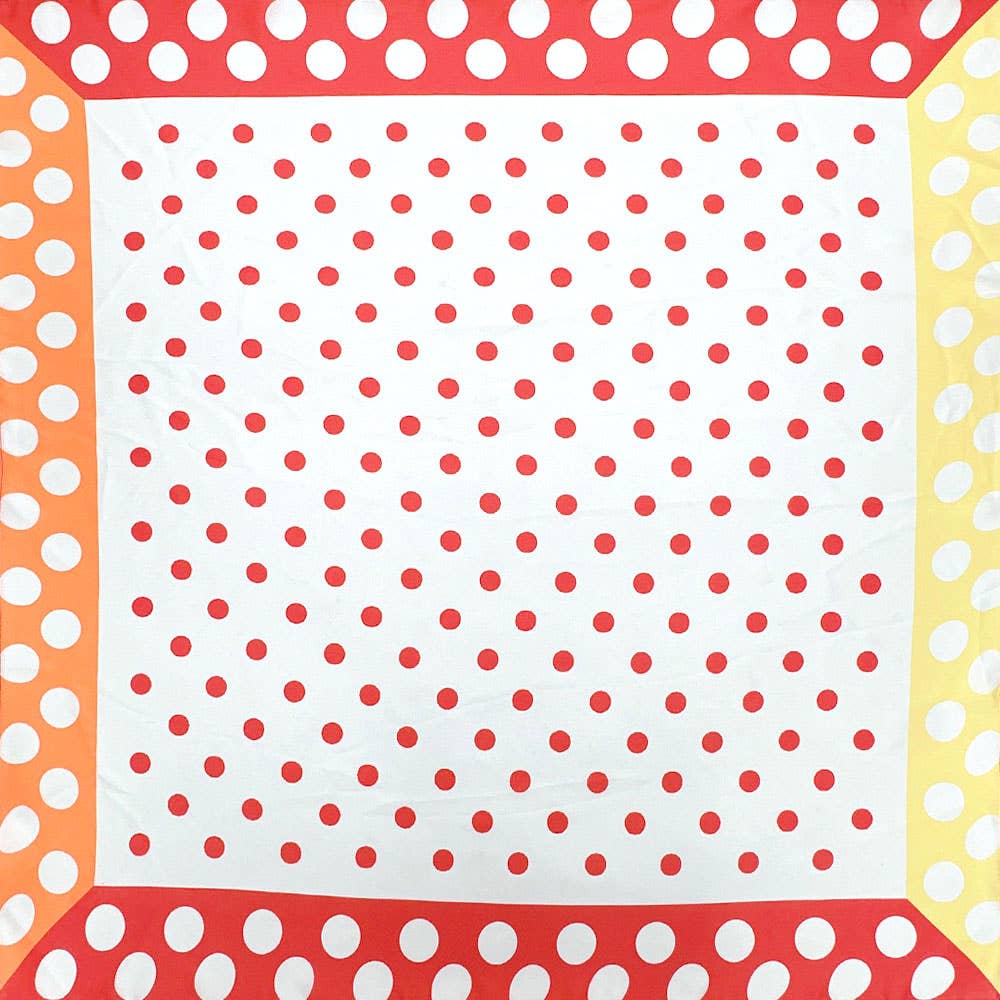 Classic Polka Dot Print Square Scarf