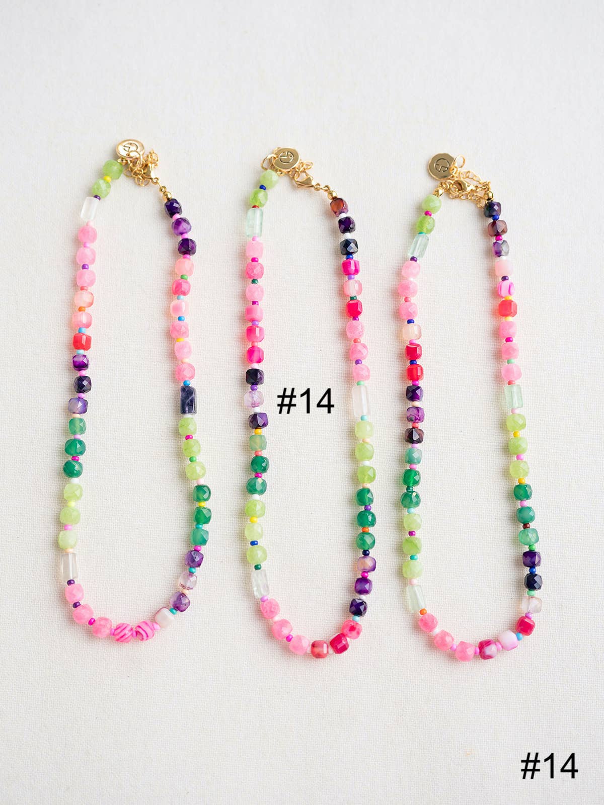 Colorful Beaded Gemstone Candy Necklace Trendy Jewelry