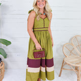 Simone Martini Olive Maxi Dress