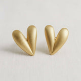 Heart-Shaped Gold Drop Earrings