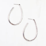 Bethie Crystal Oval Hoop Silver