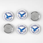 Set of buttons with an eagle design and text on a white background
