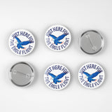 Set of buttons with an eagle design and text on a white background