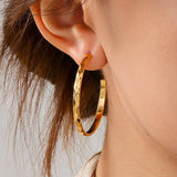 Tarnish Free Hammered Hoop Earrings