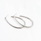 Bethie Crystal Oval Hoop Silver