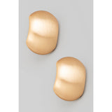 Brushed Metallic Shield Earrings