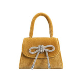 Sabrina Gold Mini Velvet Top Handle Bag