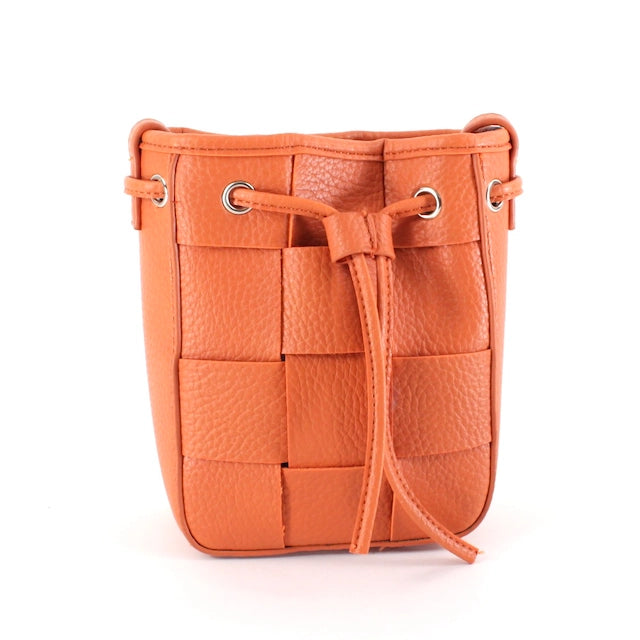 Woven Microfiber Leather Crossbody Bag