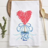 Chinoiserie Heart Topiary Tea Towel - FINAL SALE