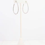 Bethie Crystal Oval Hoop Silver