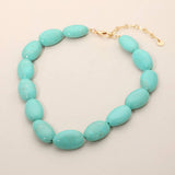 Chunky Marbled Pebble Beaded Statement Necklace