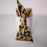 Leopard Print Boho Satin Scarf Bow Knot Headband