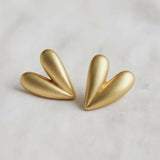 Heart-Shaped Gold Drop Earrings