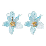 Romantic Blue Statement Flower Earrings