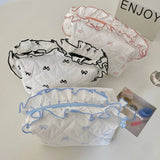 Frilly Quilted Bow Cosmetic Bags