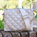 Ariana Pearl Quilted Crossbody Bag