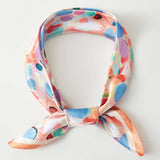 Floral Print Silky Bandana Neck Scarf