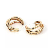 Triple Gold Hoop Earrings