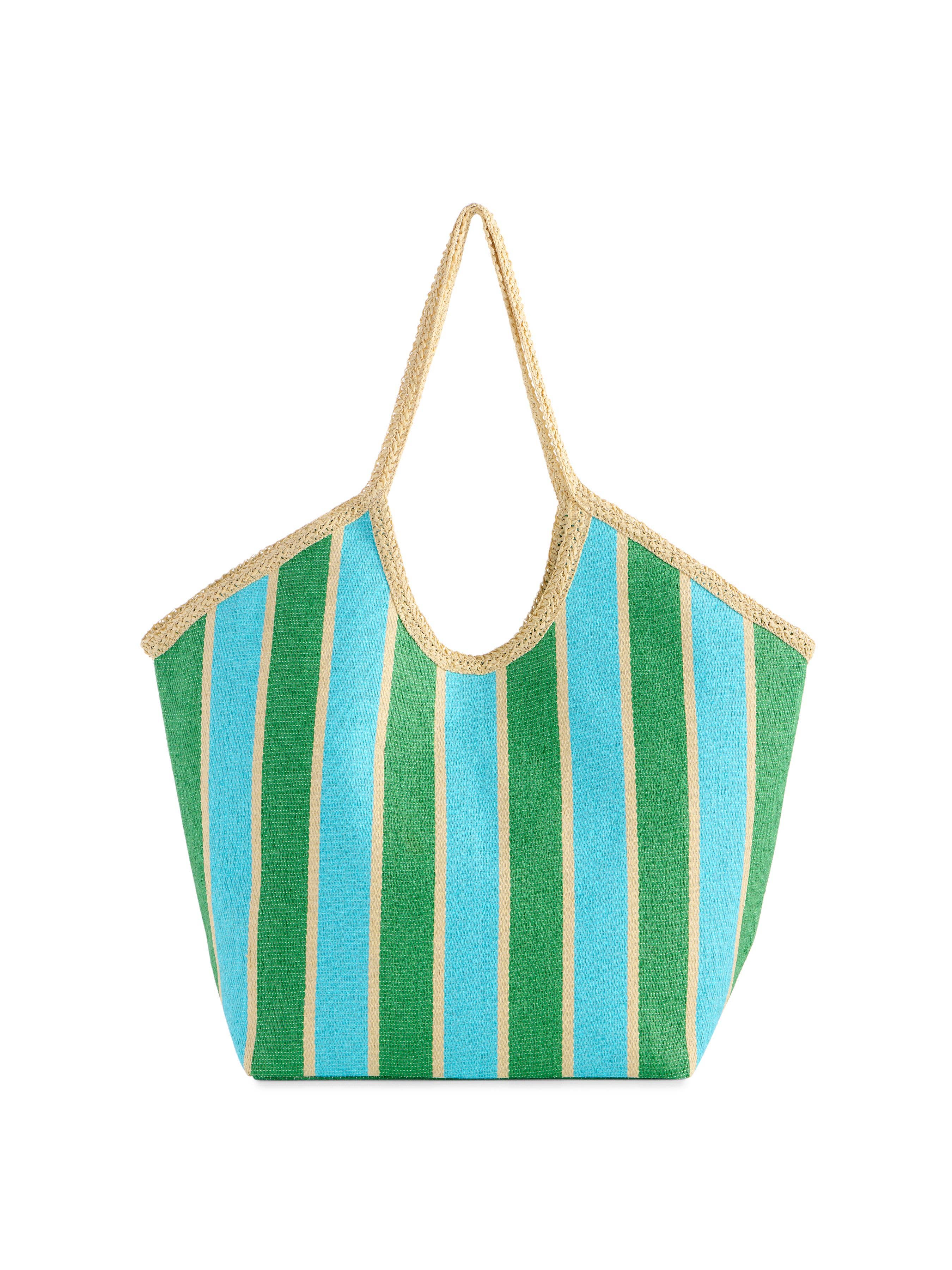 Capri Striped Straw Tote