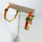 AU Enamel Hoop Earrings Mary Square