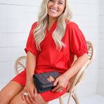 Abby Red Mini Caftan Dress Entro
