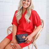Abby Red Mini Caftan Dress Entro