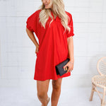 Abby Red Mini Caftan Dress Entro
