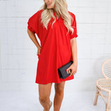 Abby Red Mini Caftan Dress Entro