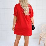 Abby Red Mini Caftan Dress Entro