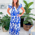 Ada Cobalt Seashells Maxi Skirt Maude Vivante