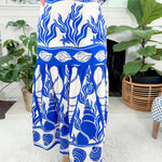 Ada Cobalt Seashells Maxi Skirt Maude Vivante