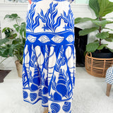 Ada Cobalt Seashells Maxi Skirt Maude Vivante