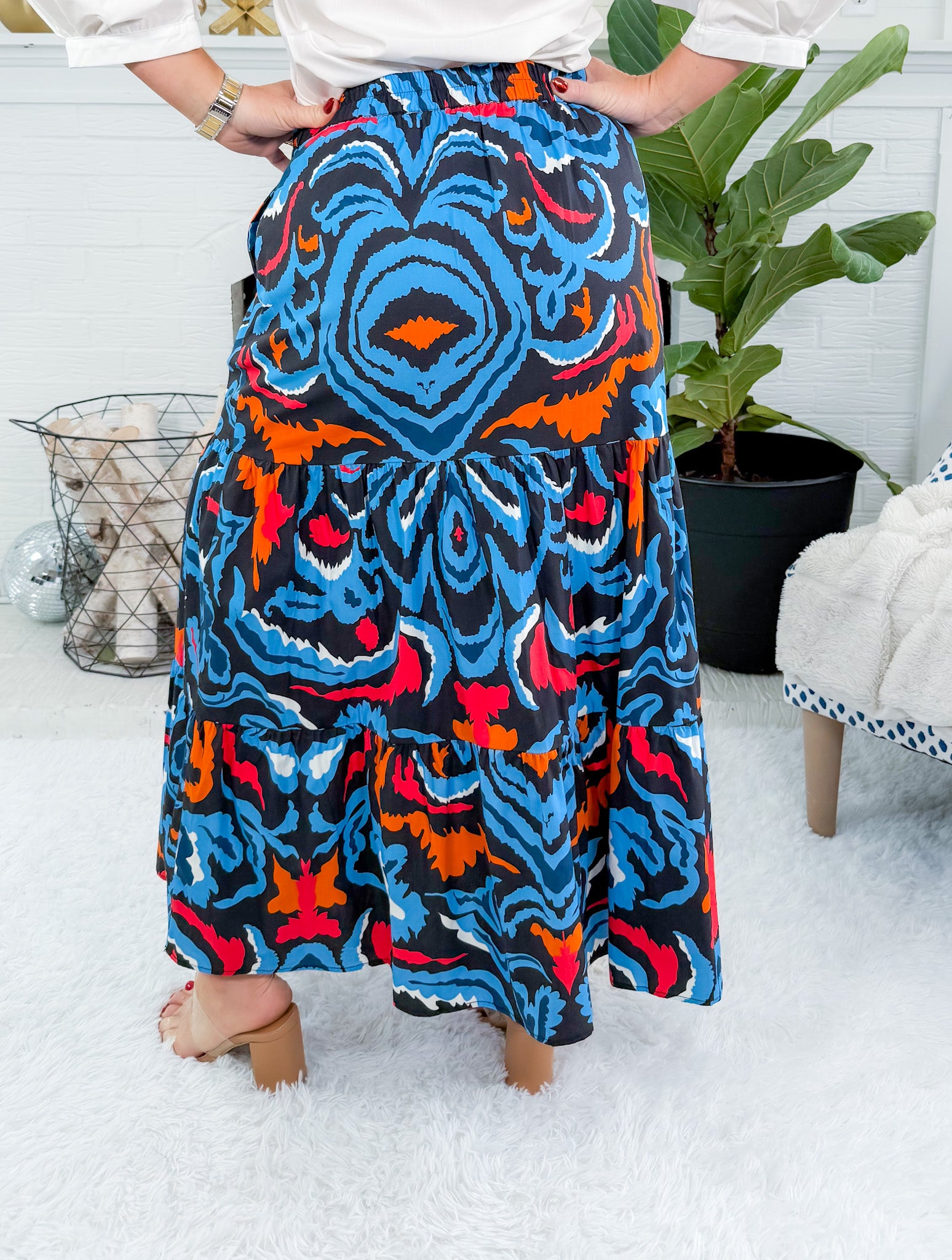 Ada Ikat Damask Maxi Skirt Maude Vivante