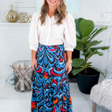 Ada Ikat Damask Maxi Skirt Maude Vivante