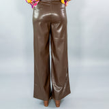 Adler Dark Brown Faux Leather Pants Lucy Paris