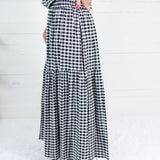 Aerin Black Seersucker Gingham Maxi Skirt Adrienne