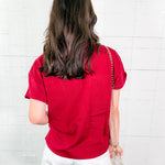 Alabama Crimson Short Sleeve Flat Knit Sweater
