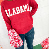 Alabama Ivory Boucle' + Crimson Sweater