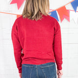 Alabama Ivory Boucle' + Crimson Sweater