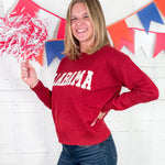 Alabama Ivory Boucle' + Crimson Sweater