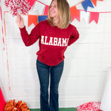 Alabama Ivory Boucle' + Crimson Sweater