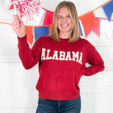Alabama Ivory Boucle' + Crimson Sweater