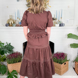 Albert Cocoa Tiered Midi Dress THML