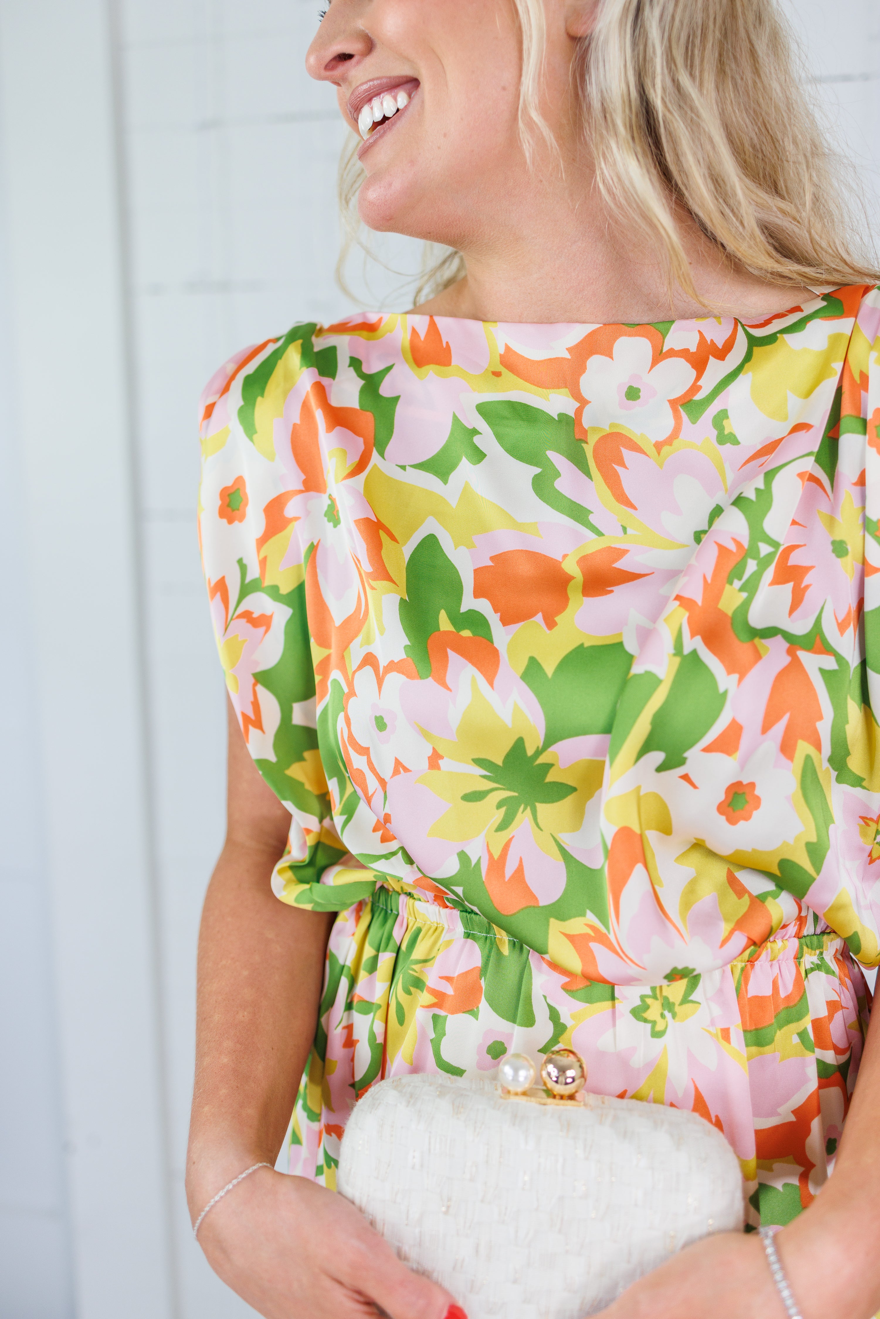 Aldridge Abstract Floral Satin Drape Maxi Dress Karlie