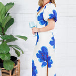 Alexandria Blue Flower Maxi Dress Glam