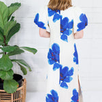 Alexandria Blue Flower Maxi Dress Glam