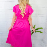 Alexis Flamingo Pink Zip Front Maxi Dress Entro