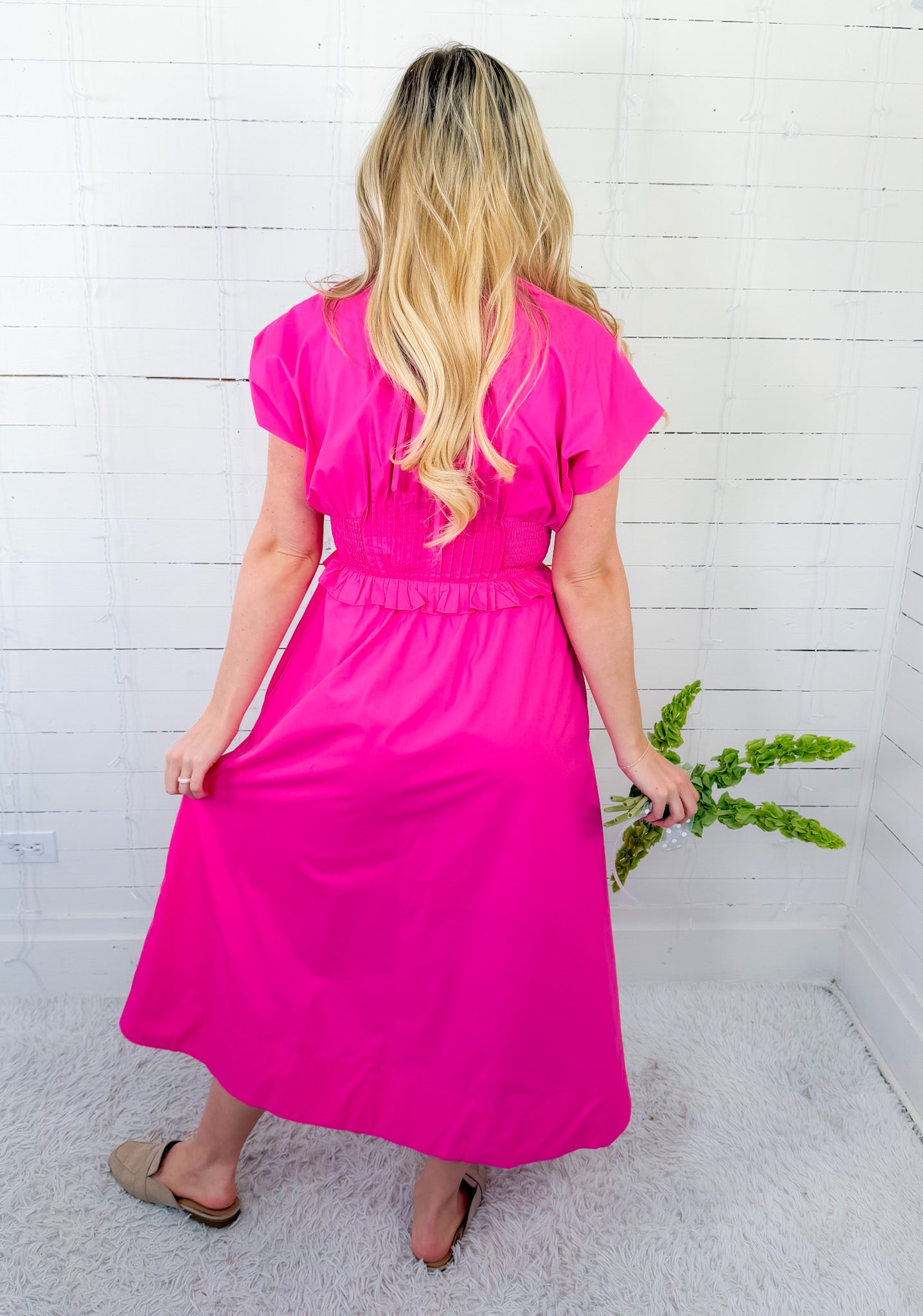 Alexis Flamingo Pink Zip Front Maxi Dress Entro