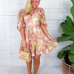 Alexis Floral Belted Mini Dress Lucy Paris