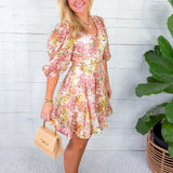 Alexis Floral Belted Mini Dress Lucy Paris